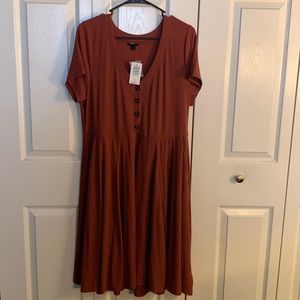 Torrid Red Ribbed Skater Dress, size 1 (equivalent to size 1X)